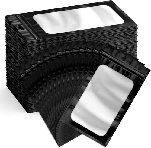Vista 31 de Funfery Paquete de 300 bolsas resellables para almacenamiento de alimentos, bolsas transparentes de Mylar, bolsa de embalaje, comestibles, bolsa a