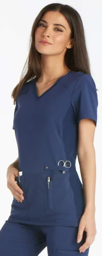 Vista 3 de Cherokee Women's Medical Scrub Top Iflex V-Neck Knit Panel Top - CK605