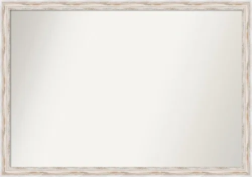 Vista 543 de Amanti Art Espejo personalizado, espejo de baño estrecho Alexandria White Wash, espejo de pared o espejo de tocador de baño sobre el fregadero