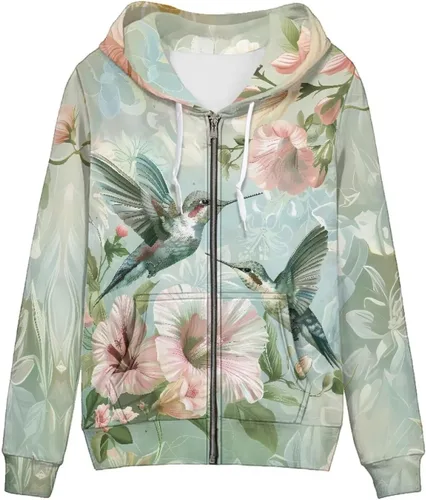 Vista 25 de Showudesigns Sudaderas con capucha y cremallera para mujer XS-5XL Un pollo
