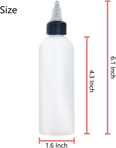 Vista 6 de Meirrnyyu 20 piezas de botellas de plástico para condimentos de 4 oz con tapas de rosca, botella de salsa con tapa despachadora, botellas