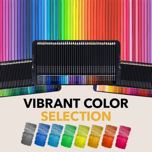 Vista 3 de Castle Art Supplies - Juego de lápices de acuarela 120 pigmentos vibrantes para mezclar, dibujar y pintar Para adultos y profesionales