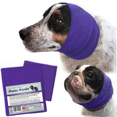 Vista 10 de Happy Hoodie The Original Dog & Cat Calming Band – Marca americana – Alivio de la Ansiedad/Protección de Ruido, Aseo, Thunder-Fireworks Paquete de 2