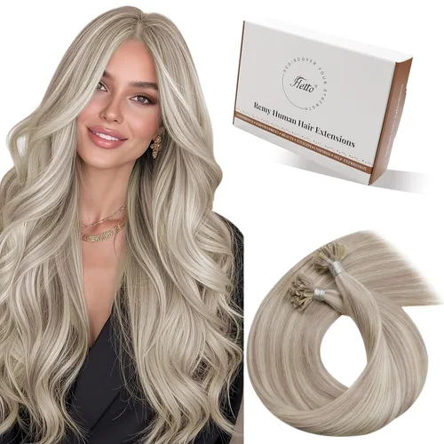 Vista 89 de 【Descuento】Hetto - Extensiones de cabello con cinta adhesiva, 40g, extensiones de cabello humano, color rubio ceniza oscuro degradado a rubio medio