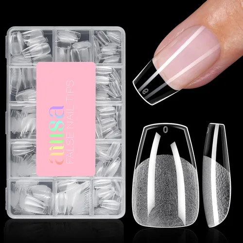 Vista 8 de AILLSA Puntas de uñas de gel suaves en forma de almendra media 450pcs