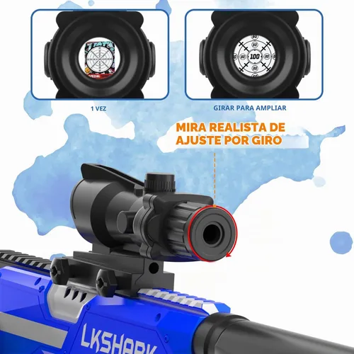 Vista 4 de Pistola automática de espuma de juguete con alcance, lanzador eléctrico de dardos de juguete con 120 dardos de espuma para pistolas, IR, linterna