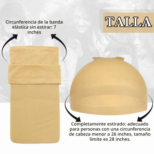 Vista 2 de Dreamlover Gorros de Peluca de Media Beige para Mujeres, 12 Piezas