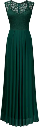 Vista 5 de Miusol - Vestido de mujer casual con cuello en V, sin mangas, estilo vintage, para boda, maxi vestido.