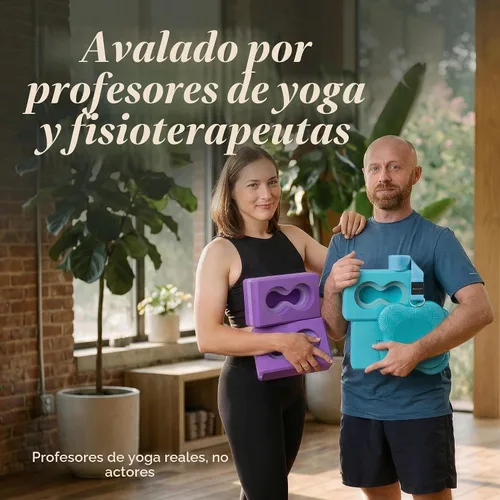 Vista 8 de Deep-Zen® Bloques de yoga con soporte de muñeca; bloques de yoga 2 unidades con rodilleras y correa para poner menos peso en las muñecas; juego