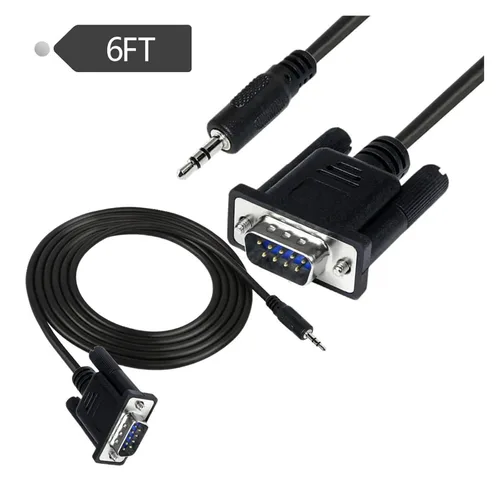 Vista 5 de DB9 9 Pin Female to 3.5mm Male pl-UG Serial Cord RS232 to 1/8 Inch Conversion Cord- 6FT/1.8M