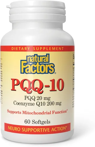 Vista 4 de Natural Factors, PQQ-10, apoya la energía y el envejecimiento saludable, suplemento dietético, 30 cápsulas blandas (30 porciones)