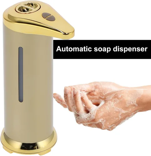 Vista 2 de Dispensador de jabón Máquina dispensadora de jabón de 8.5 fl oz Dispensadores de loción Dispensadores de jabón de encimera (dorado)