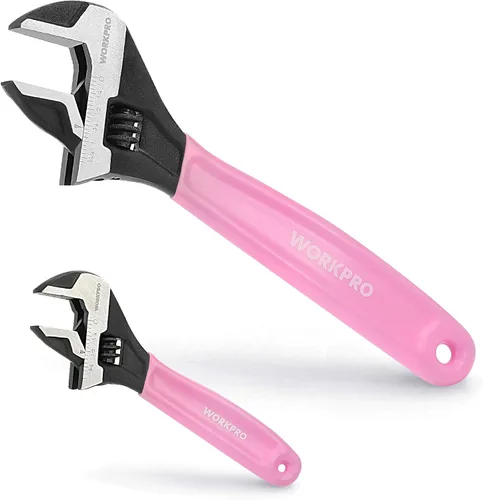 Vista 18 de WORKPRO Llave ajustable mini de 4 pulgadas, llave de mandíbula ancha de acero Cr-V con óxido negro para tuercas pequeñas, escalas métricas y SAE