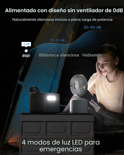 Vista 7 de Estación de energía portátil DaranEner 2026 de 28000mAh con batería LiFePO4, banco de energía solar con salida de CA 100W/110V, carga rápida