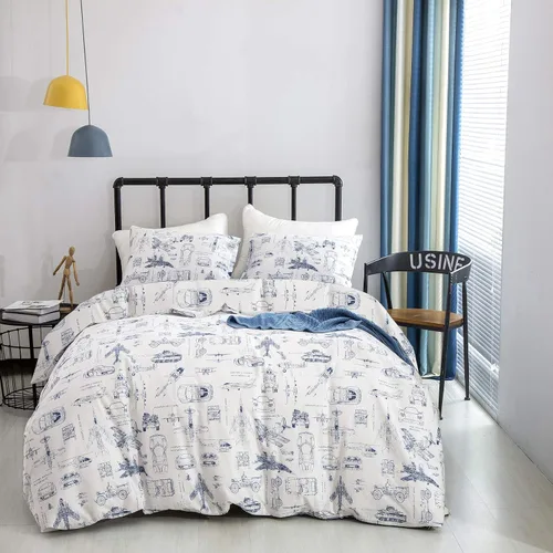 Vista 24 de Wellboo - Juego de edredón de tamaño matrimonial, ropa de cama de color gris gradiente sólido, gris plateado, gris claro, modernos, simples, blancos