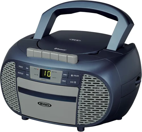 Vista 8 de JENSEN CD-550BT-BK Grabadora de casete de CD Bluetooth estéreo portátil con radio AM/FM - Reproductor de radio compacto habilitado para Bluetooth