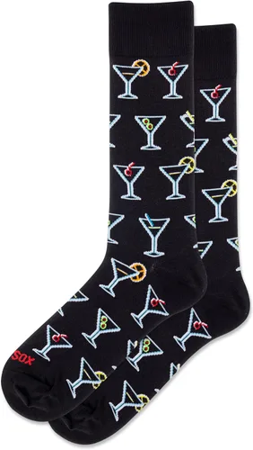 Vista 15 de Hot Sox Men's Fun Cocktail Drinks Crew Socks - 1 Pair Pack - Happy Hour Cool & Funny Novelty Gifts Cerveza (negro)