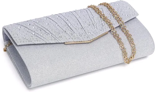 Vista 8 de MUDUO Monederos de mano con diamantes de imitación para mujer, monederos y bolsos formales de boda, fiesta, graduación, bolsas de dinero, regalo