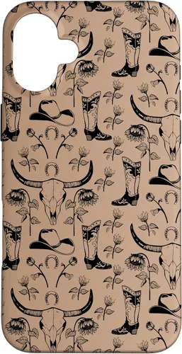 Vista 23 de Western Boho Skull, Sunflowers, Country Girls, Cowgirls Boot Case for iPhone 17