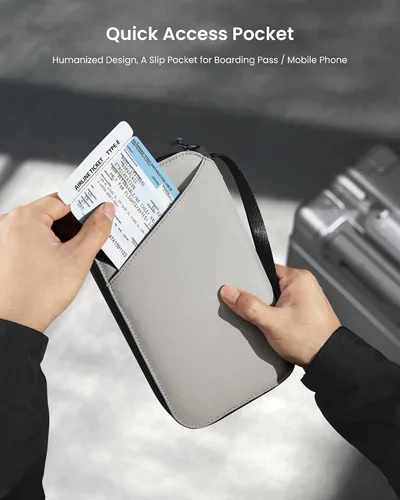 Vista 8 de Carteras para pasaporte T03, Gris, Cartera Rfid