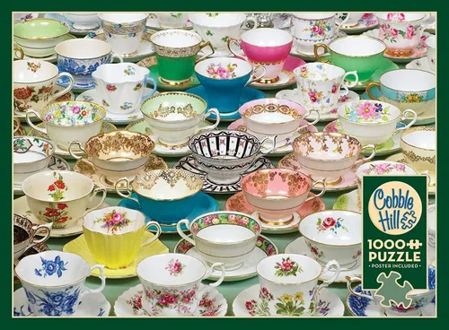 Vista 5 de Cobble Hill - Rompecabezas de 1000 piezas, tazas de té, póster de muestra incluido