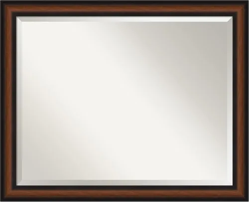 Vista 18 de Amanti Art Espejo de baño marrón para sobre el fregadero, espejo rectangular de tocador rectangular de nogal Harvard de 25 x 21 pulgadas, marco