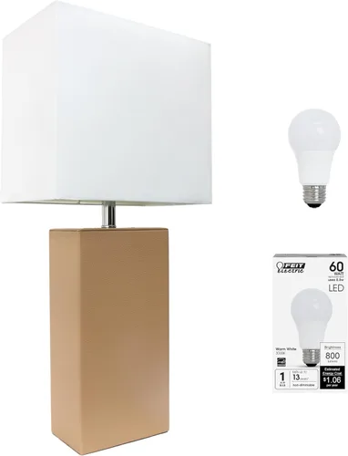 Vista 33 de Elegant Designs LT1025-PRP-LB Lámpara de mesa moderna envuelta en cuero para sala de estar, pasillo, entrada, dormitorio, oficina, púrpura