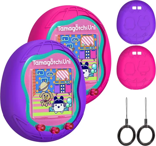 Vista 8 de Funda de silicona compatible con Tamagotchi Uni Virtual Pet Machine, funda protectora para Tamagotchi Uni con cordón para el dedo