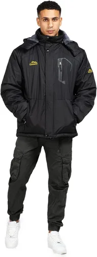 Vista 3 de CorBuyit Chaqueta de esquí con capucha para hombre, abrigo impermeable de invierno para nieve