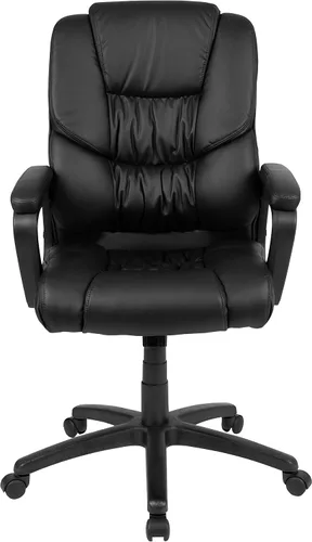Vista 14 de Flash Furniture Fundamentals - Silla giratoria grande y alta de LeatherSoft para oficina y juegos, silla de oficina ergonómica con reposabrazos Negro