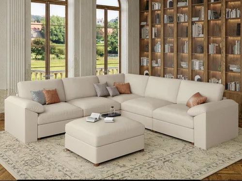 Vista 76 de EASE MOOSE Sofá modular seccional, sofá en forma de U para sala de estar Beige