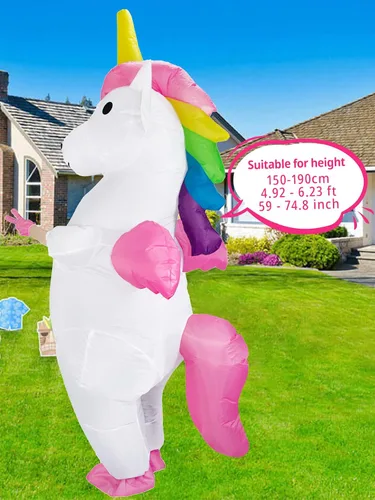 Vista 2 de Disfraz inflable de unicornio alado, tamaño adulto para Halloween