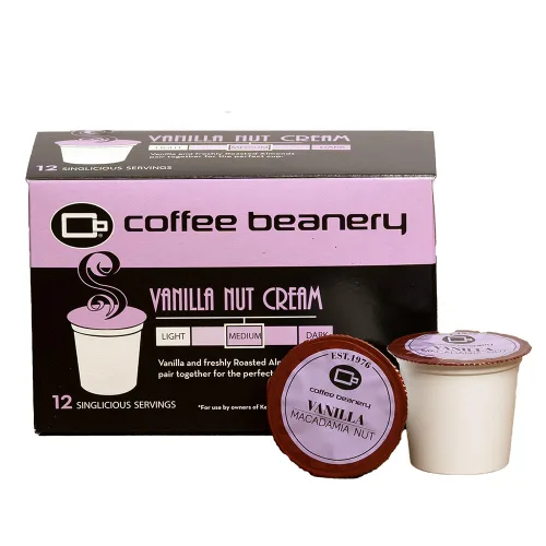 Vista 65 de Cápsulas de café de coco hawaiano de Coffee Beanery 48 unidades a granel, café Arbica tostado medio
