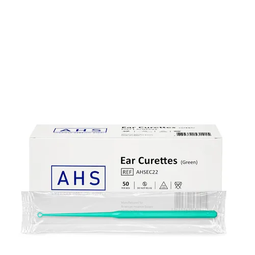 Vista 7 de American Hospital Supply Curetas desechables para los oídos, herramienta de eliminación de cera de oído, punta de cuchara azul de 0.157 pulgadas