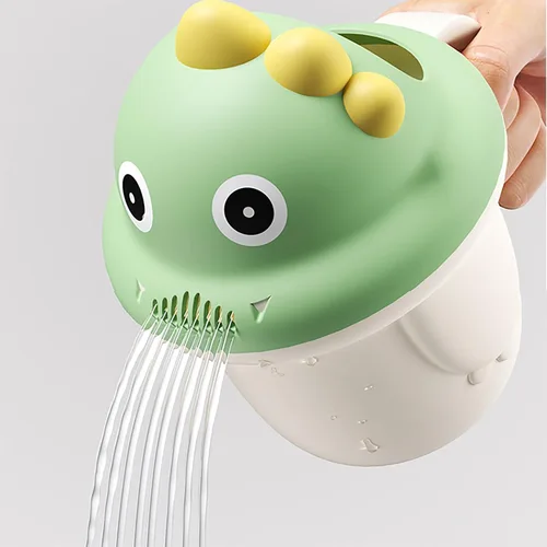 Vista 4 de Enjuague Champú Enjuagador Bebé Enjuague Taza de baño para bebé Enjuagador Lavar la taza de pelo protegiendo los ojos del bebé (verde)