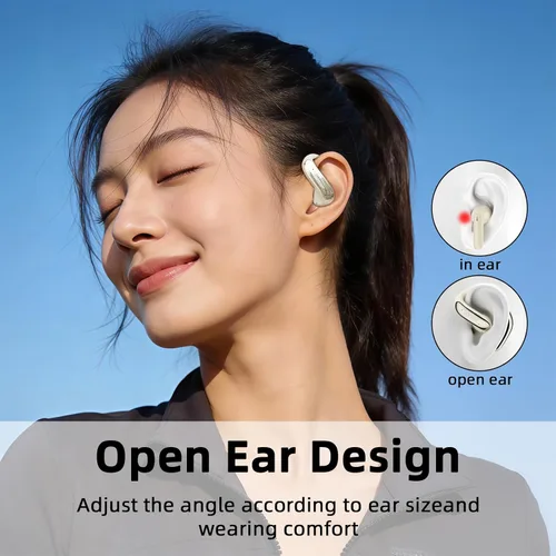 Vista 2 de Auriculares Bluetooth de oreja abierta, inalámbricos, con control táctil, diseño ligero, Bluetooth 6.0, tiempo de reproducción de 20 horas