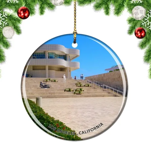 Vista 16 de California Los Ángeles Battleship Museum USA Christmas Tree Adorno Decoración Colgante Colgante Decoración City Travel Souvenir Collection Porcelana