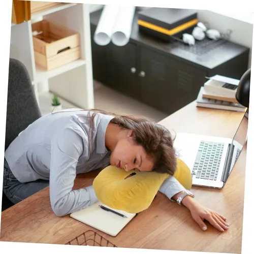 Vista 6 de KICHOUSE Memory Foam Face Down Pillow for Stomach Sleeping Ergonomic Prone Cushion for Eye Surgery Neck Support for Seniors and Patients Yellow