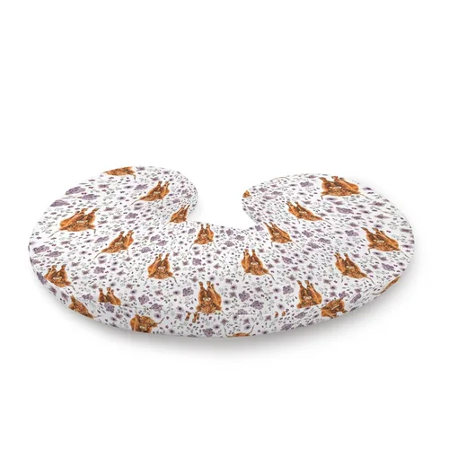 Vista 2 de Funda de almohada de lactancia con diseño de flores de vaca de granja occidental, unisex, diseño floral de vaca de las tierras altas, funda