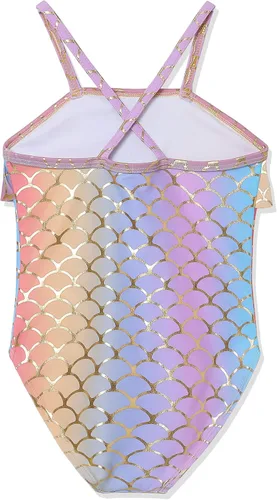 Vista 4 de Phineein Girls One-Piece Swimwear Tropical Fruit Heart Print Ruffle Bathing Suit