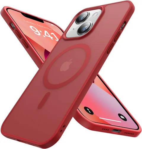 Vista 9 de CAHEJILU Funda magnética para iPhone 13 y iPhone 14 [compatible con MagSafe], [probada en caídas de grado militar de 10 pies], funda protectora a