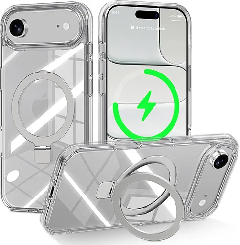 Vista 174 de CHAOFEnG Funda magnética compatible con iPhone 11 con soporte, prueba de caídas de grado militar, compatible con imán, anillo translúcido, parte