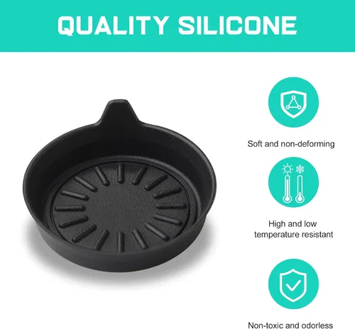 Vista 5 de Seven Sparta Posavasos de automóvil para portavasos, posavasos universales de silicona para vehículos, juego de 4 unidades, 3-1/8 pulgadas de Negro