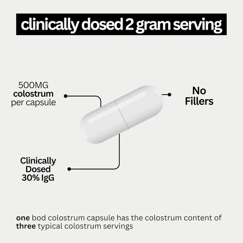 Vista 5 de Bod Cápsulas de calostro, suplemento de calostro para apoyo al crecimiento de la piel y el cabello, apoyo inmunológico, salud intestinal, músculo
