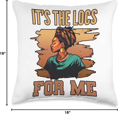 Vista 4 de Locs Afro Dreadlocks Love Natural Beauty Hair It's the Locs for Me Afro Hair - Almohada negra americana africana, 16 x 16 pulgadas, multicolor