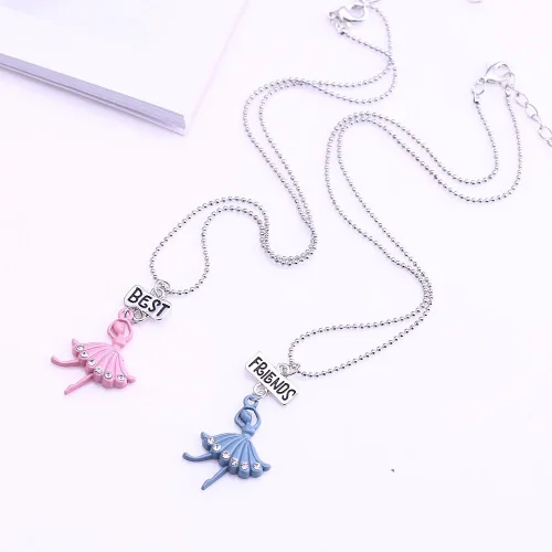 Vista 4 de Collar de mejores amigos para niños niñas niños Metal Sin gemas
