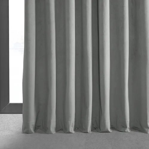 Vista 4 de HPD Half Price Drapes Cortinas opacas de terciopelo extra anchas con ojales, de 84 pulgadas de largo, bloqueo de calor y luz completa, para Gris