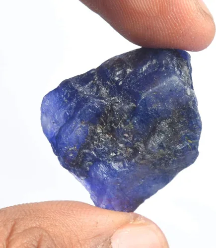 Vista 4 de GEMHUB Zafiro azul natural de 49.00 quilates con certificación de energía curativa de cristal mineral roca de zafiro áspera, Piedra preciosa, azul