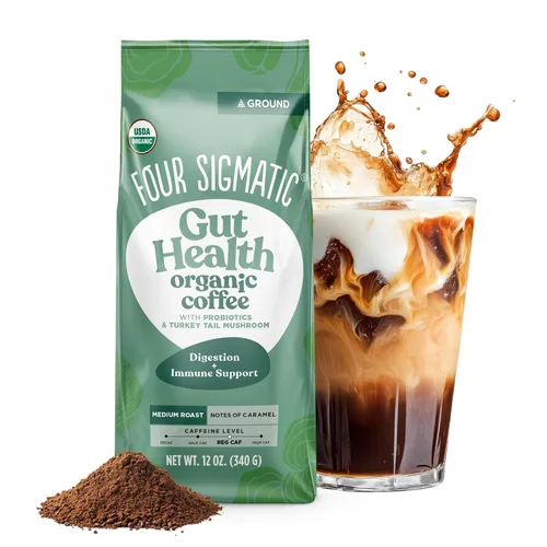 Vista 11 de Four Sigmatic Café Molido Orgánico para Preparación en Frío Tostado Oscuro, Molido Grueso con Melena de León y Chaga Café de Hongos