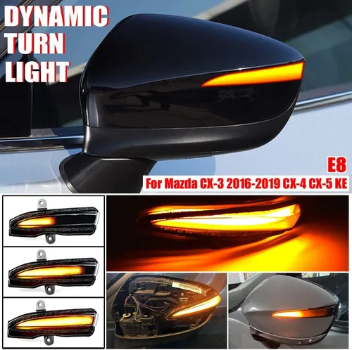 Vista 3 de Luz de señal de giro dinámica LED Lámpara intermitente para rMazda CX-3 CX3 2016-2018 CX-4 CX4 CX-5 CX5 (amarillo)